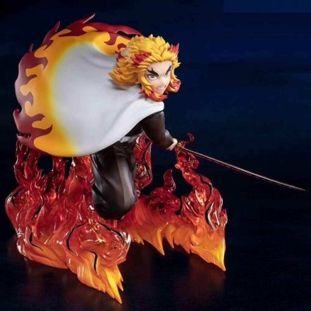 TAMASHII NATIONS Figuarts ZERO Demon Slayer: Kimetsu No Yaiba Rengoku Kyojuro Flame Pillar, Approximately 150mm, Pre-painted PVC/ABS Figure