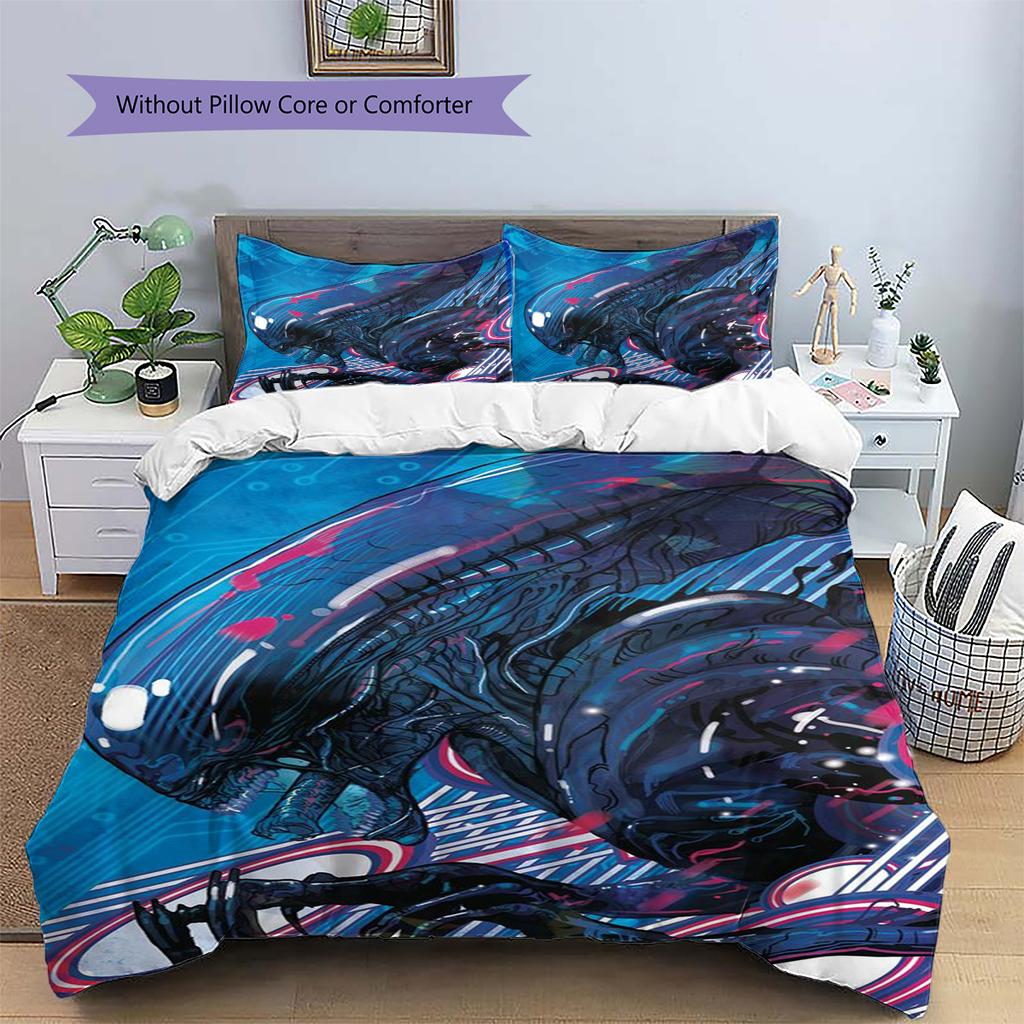 Cartoon Pattern Bedding Quilt Set Quilt Cover Pillowcase Home Decoration Birthday Gift (1 * Duvet Cover + 2 * Pillowcase, Without Core)
