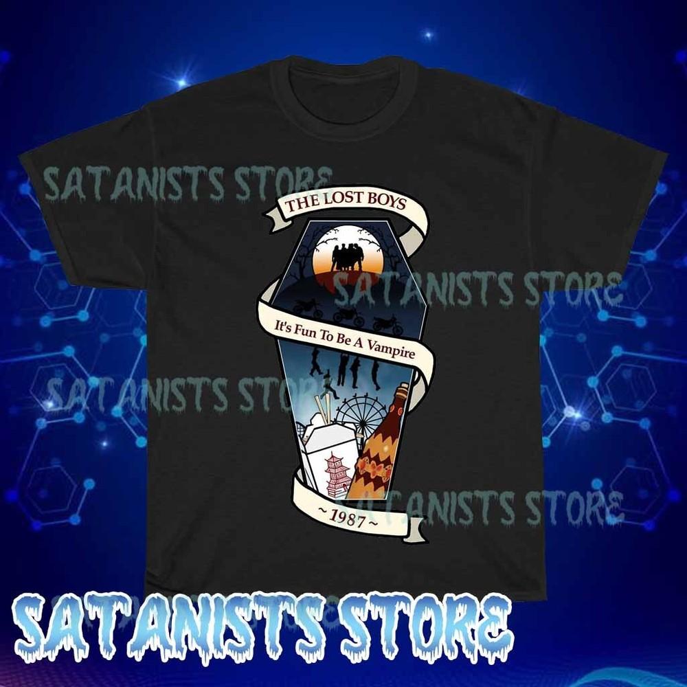

New The Lost Boys Retro Vampire Movie Men s Black T-shirt Funny Size S to 5XL S
