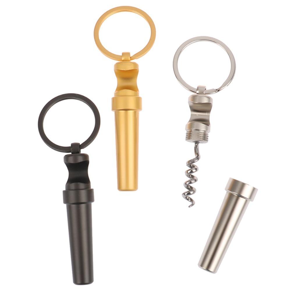 Portable Multifunctional Wine Beer Kitchen Tools Keychain 3 In 1 Zinc Alloy Corkscrew Bottle Opener