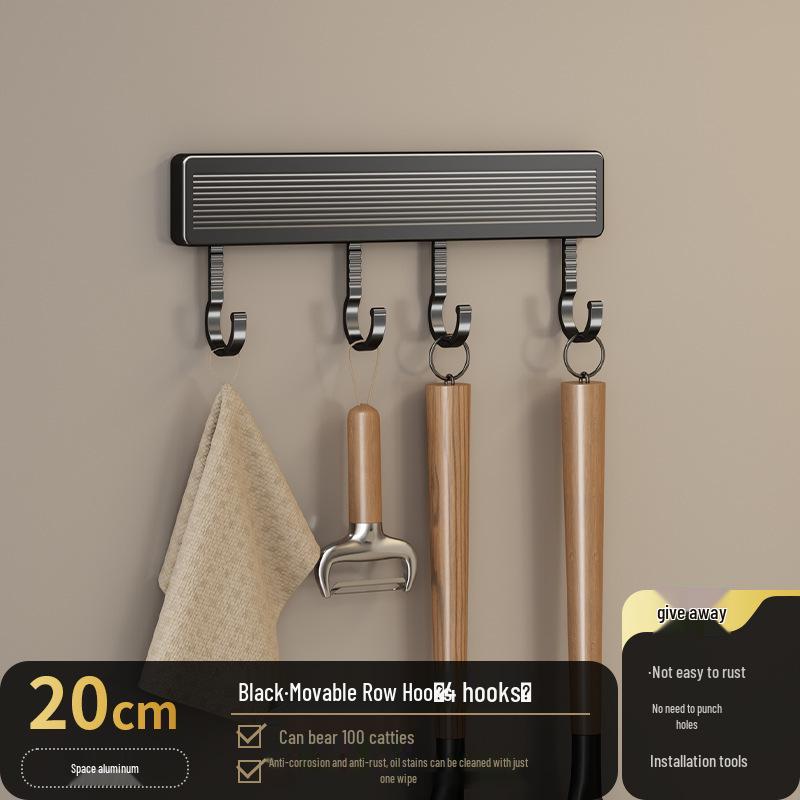 Multi-Functional Wall-Mounted Kitchen Hook Rack for Utensil Storage
