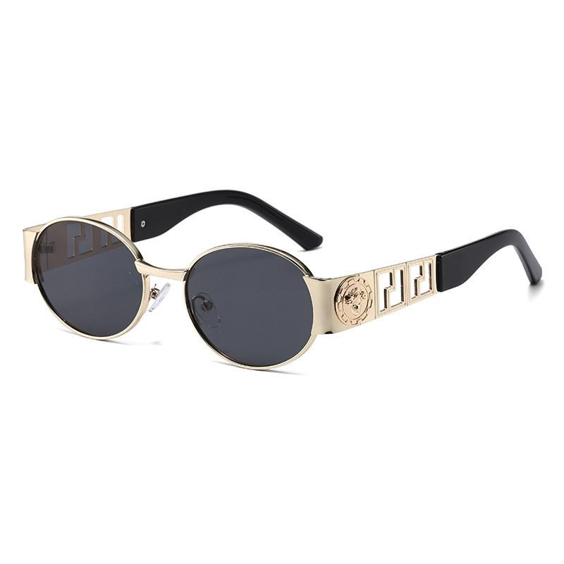 Metal Oval Frame Sunglasses With Pc Lenses For Fashionable Sun Protection And Outdoor Activities