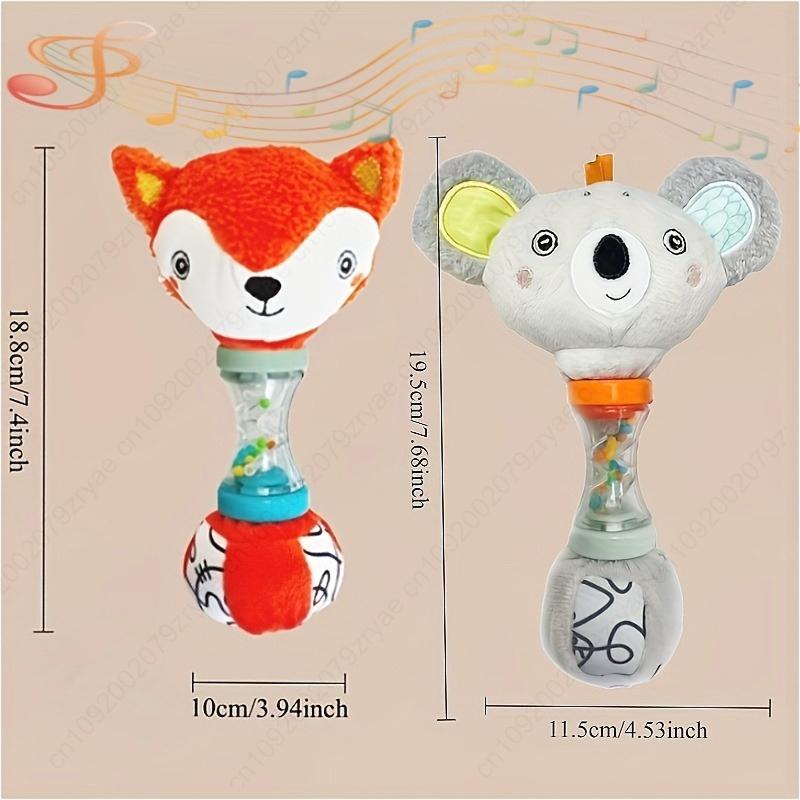 Non-Toxic Baby Soothing Fox Rattle - Safe Sensory With Crinkle Sound Gift For Christmas Halloween Birthdays
