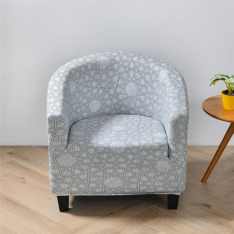 Bogenförmiger Stretch-Sofabezug Runder Einsitzer-Sesselbezug Rutschfeste 1-Sitzer-Sesselbezüge für Hotel Internetcafé Club Bar