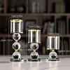 Crystal Candlestick 3-Piece Set - Romantic Polished Tabletop Display for Weddings, Home Decor, and Holidays