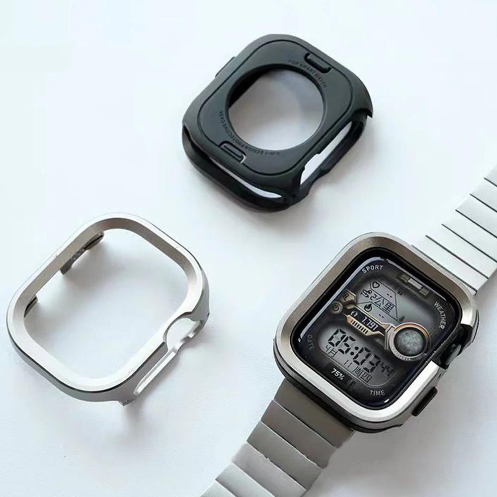 Metal Protector Cover for Apple Watch Ultra 2 49mm Men Bumper Frame Shell Case for Series 10 9 8 7 6 5 46mm 45mm 44mm 41mm 40mm