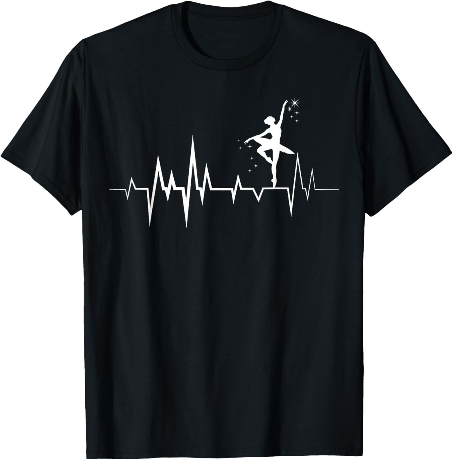 

Ballet Dancer Heartbeat Ballerina TShirt Harajuku vintage shortsleeved crew neck Tshirt Casual fashion clothes S