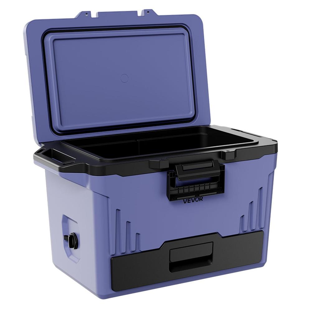Hard Cooler, 47 L Portable Cooler, Leak-Resistant Coolbox Keeps Contents Cool for 48 Hours, Insulated Chests with Ice Retention and Heavy-Duty Handle,