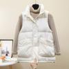 Women's Plus Size Solid Color Warm Vest Face Fluffy Loose Hooded Vest Casual Plus Size Vest