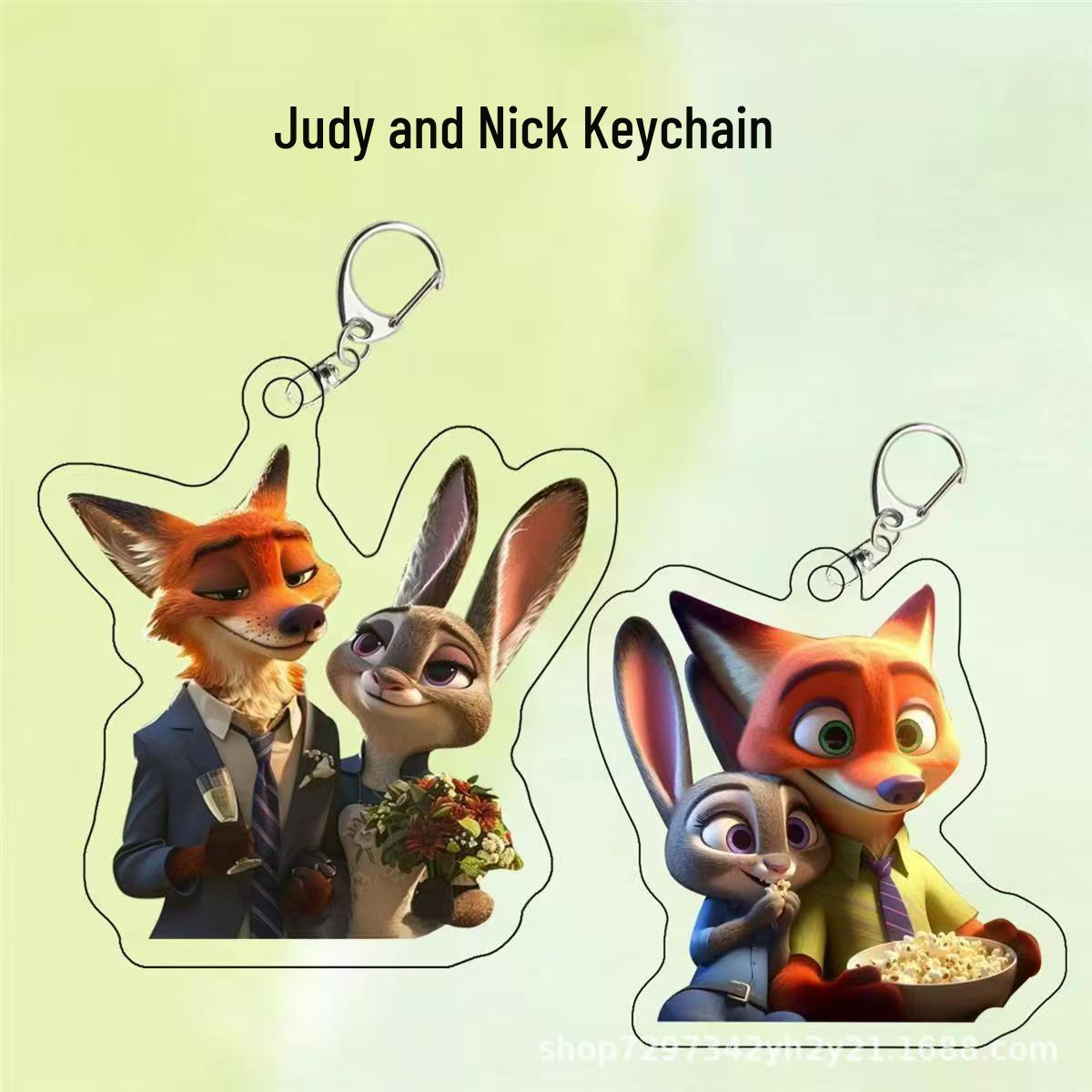 Zootopia Judy & Nick Acrylic Keychain Pendant Model 6: Judy & Nick Embrace