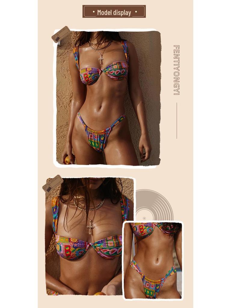 High Waist Halter Tie-Up Bikini: European & American Style Sexy Backless Swimsuit