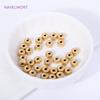 Brass 6mm Frosted Wheel Spacer Beads 18K Gold Plated Round Loose Beads For Jewelry Making DIY Jewelry Making Accessories