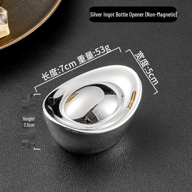 Gold & Silber Magnetischer Goldbarren Flaschenöffner - Simuliertes Goldbarren-Design für Bierflaschen