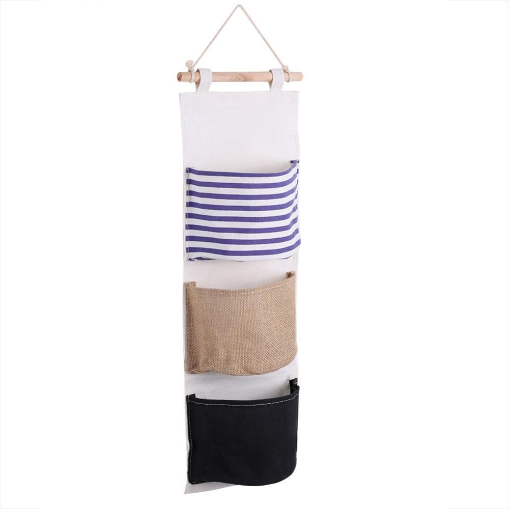 

Waterproof Material Hanging Storage Bag 3Layer Design Wardrobe Hanging Bag Door Hanging синий