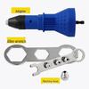 Electric Rivet Gun Adapter with Nut Gun and Riveting Mandrel for Drills
