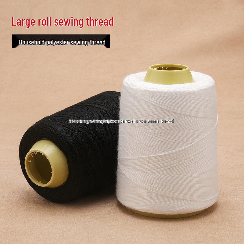 Quilting Needle & 3-Ply Extra Thick Cotton Thread Ball for Handmade Sewing & Mending - White, Large Roll