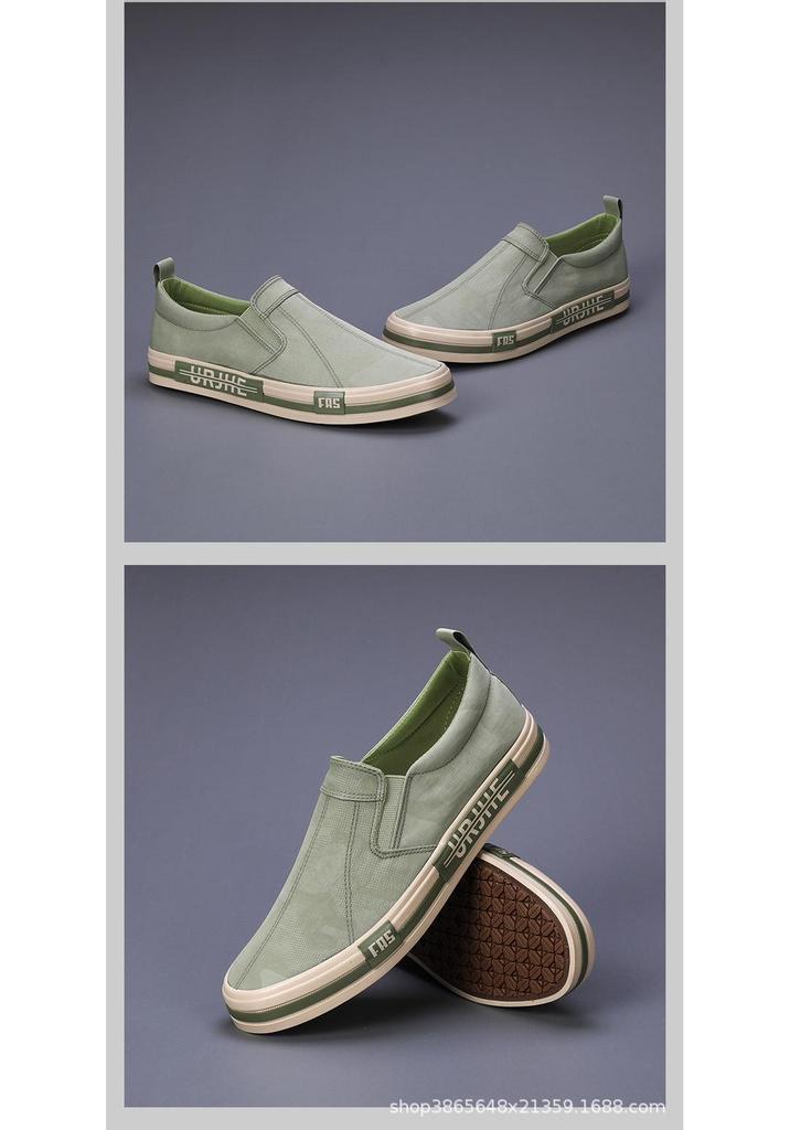 Men's Spring Casual Slip-on Canvas Shoes: Trendy, Breathable, Versatile Low-top Skate Shoes