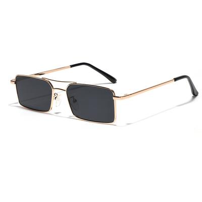 Brillen Metall Rechteck Vielseitige Sonnenbrille Herren Persönlichkeit Trend Süß Cool Doppelsteg Sonnenbrille Damen