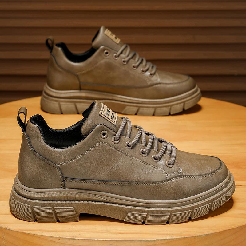 Men's shoes new spring and autumn retro tooling shoes men's low-top casual leather shoes soft-soled work shoes