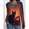 Autumn Women's Halloween T-Shirt Fashion Long Sleeve Party Tops Casual Spooky 3D Printing Loose Shirts OverSized Clothing