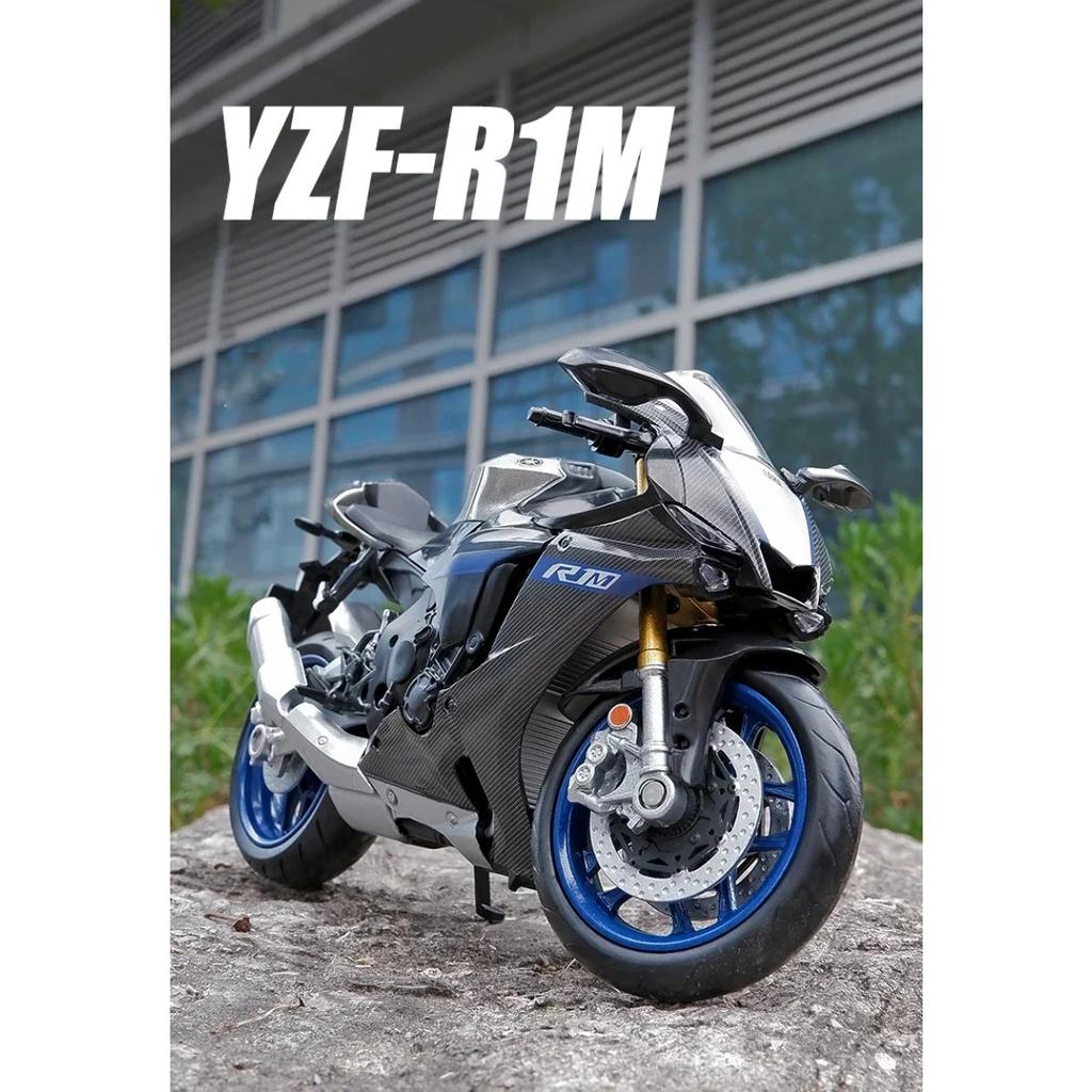 1/12 Yamaha YZF-R1M 60th Anniversary Rennmotorräder Legierung Motorradmodell Stoßdämpfer Sammlung Spielzeugauto Kindergeschenk
