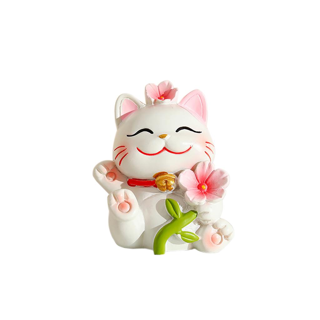 Lucky Cat Micro Landscape Decoration Resin Lucky Cat Figurine Statue Home Decor For Welcoming Fortune Good Luck