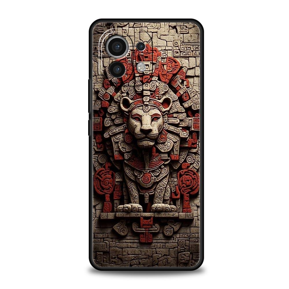 Vintage Totem Painting Phone Case Cover for Xiaomi Mi 17 15 14 13 12 11 Ultra 15T 14T 13T 12T 11T Pro Lite 5G Soft TPU Shell Bag