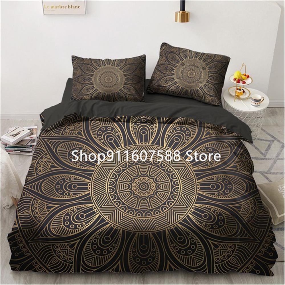 Black Gold Bedding Set Luxury Duvet Cover Sets 3d Moon Dream Catcher Comforter Cover Set Cute Bed Set For Adult