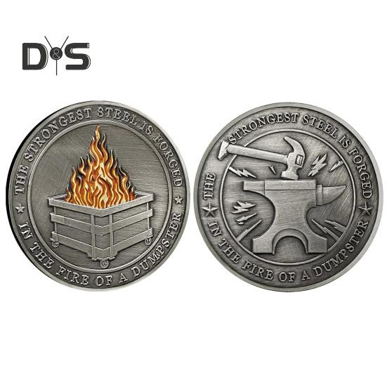 1/2/3/5/10Pcs Challenge Coin Carved Pattern Retro Silver Coin Unique Office Desk Accessory Commemorative Gift