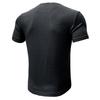 Summer Men T-shirt Short Sleeves Buttoned V Neck Solid Color Thread Knitted Stretchy Slim Fit American Style Muscle Guy Fitness Workout Top