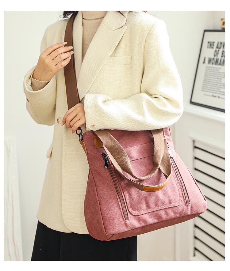 Damen Canvas Tote & Umhänge-Messenger-Taschen mit großem Fassungsvermögen