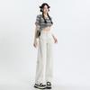 Women's High-Waist White Wide-Leg Jeans - Slim, Straight, Floor-Length, and Loose Fit for Spring & Autumn 2025