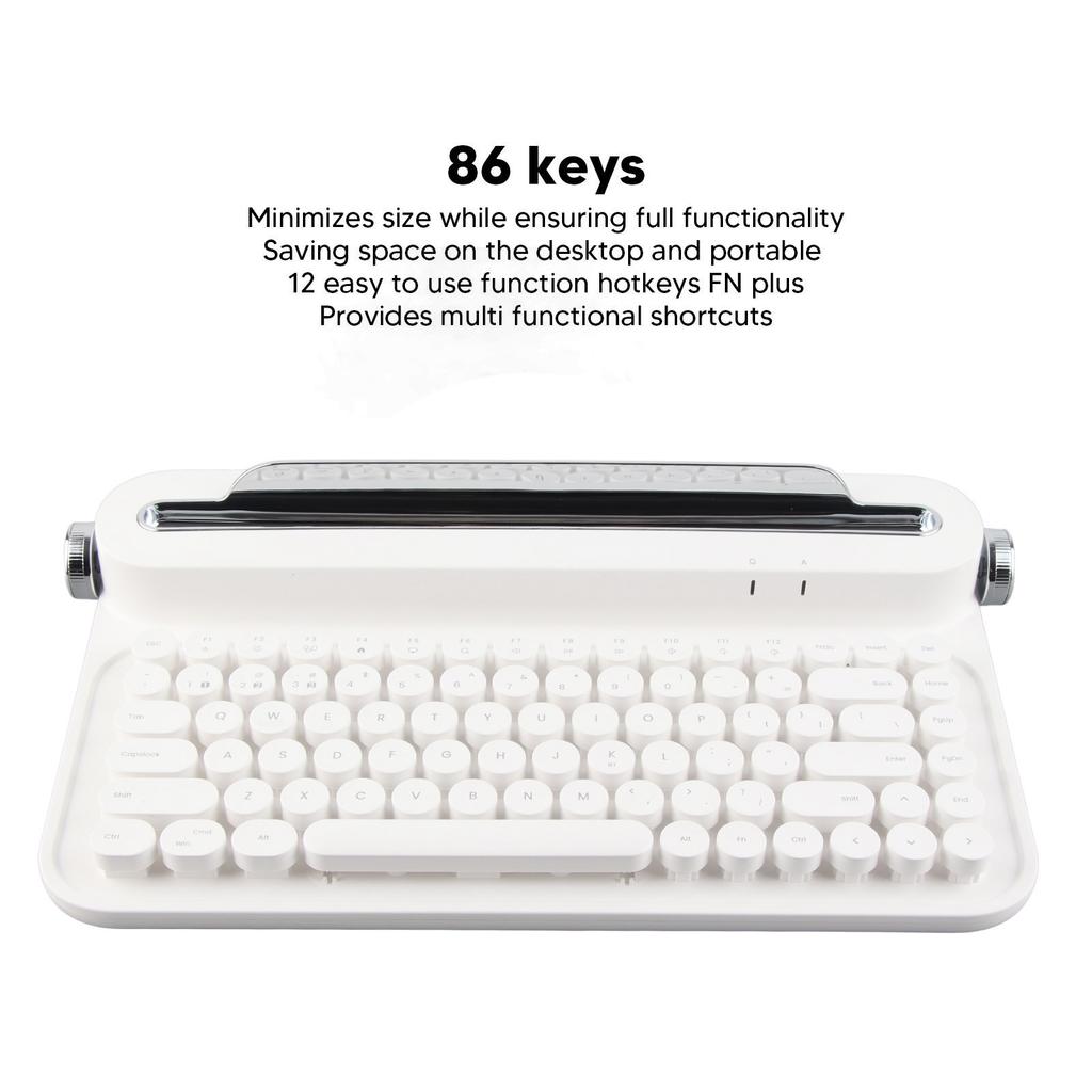 Vintage   Keyboard 86 Keys Portable Wireless Keyboard with Integrated Stand for   for   for