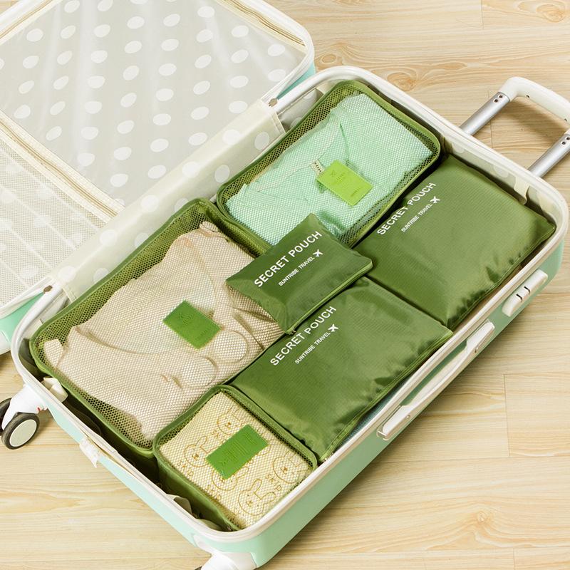 6-piece Large Size Travel Organizer Portable Suitcase Organizer Clothes Shoes Makeup Bag Luggage Organizer Travel Storage Bag