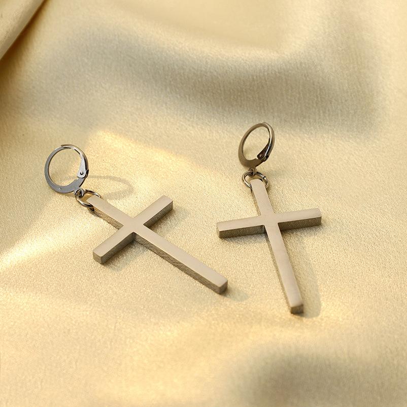

Retro Earrings Personalized Non-Fading Titanium Steel Stainless Steel Earrings Cross Jewelry Neutral Style Jewelry