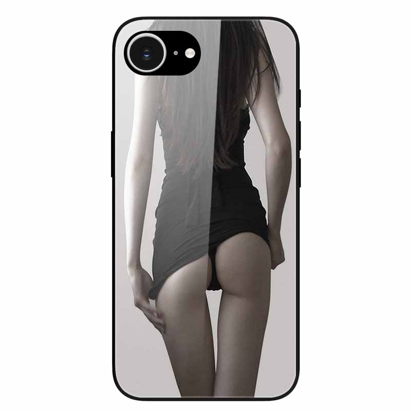 For iPhone 16E 2025 Case Black Bumper Tempered Glass Hard Phone Cases for iPhone16e 16e Back Cover for iPhoneSE SE 2025 Cool New