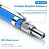 7 Pieces 2.0mm Mechanical Pencil Set with Pencil Sharpener Easy To Use, Suitable for Drawing, Office