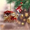 Festive Sleigh Carriage Acrylic Ornaments Flat Christmas Decors Hanging Decors for Mantel Wall Or Indoor Winter Styling