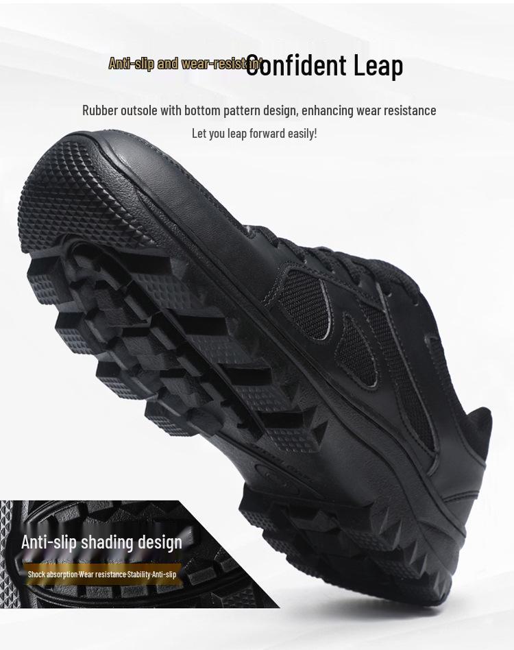 Black Breathable Non-Slip Training Shoes with Thick Wear-Resistant Sole for Outdoors, Running, and Couples