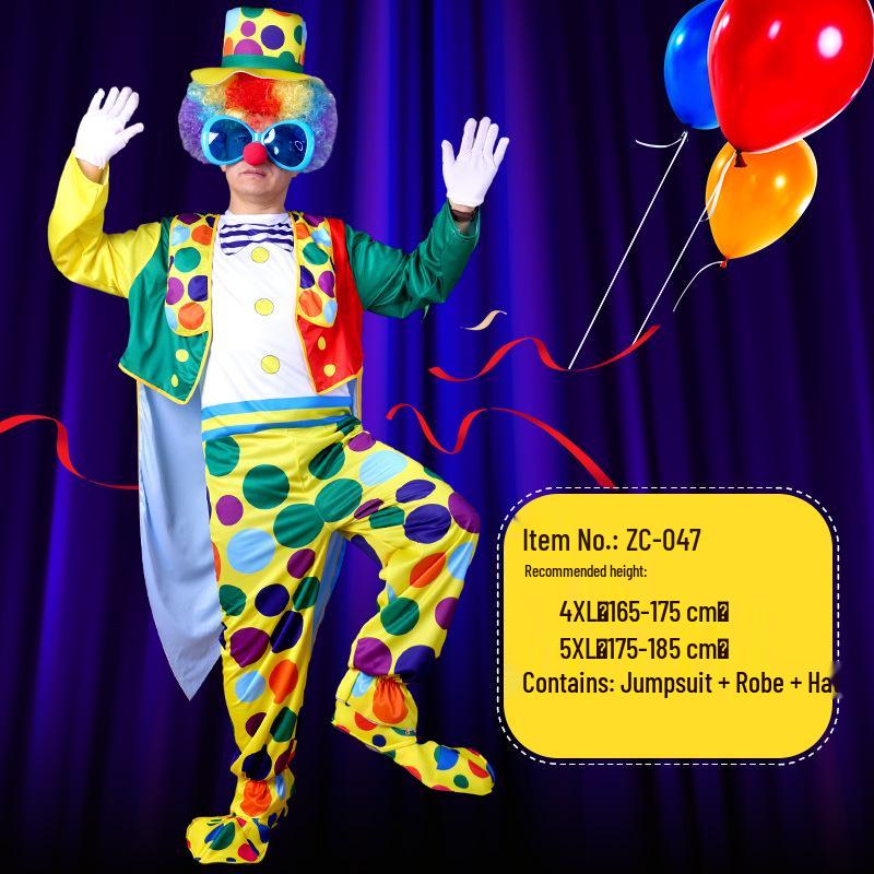 Adult Clown Cosplay Costume for Parties and Masquerades – Includes Clothes and Accessories