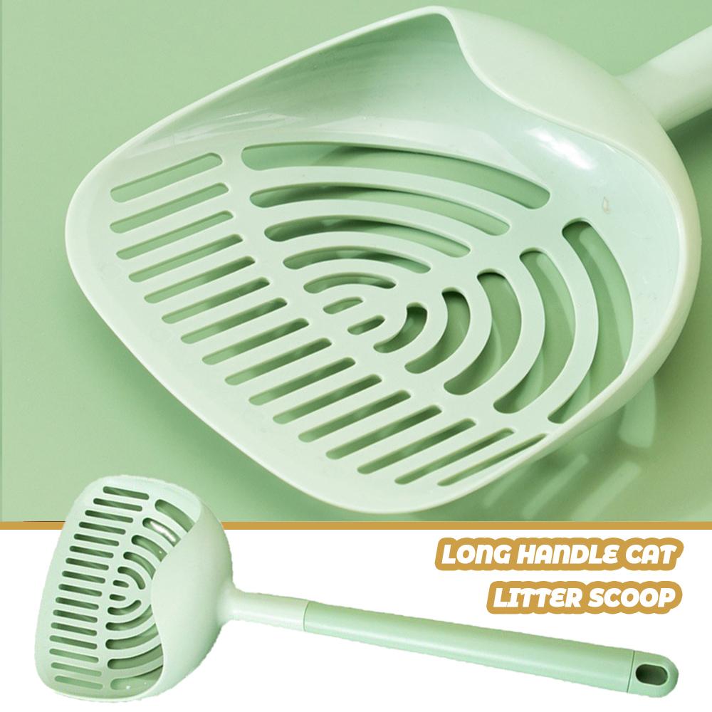 Long-handled Cat Litter Scoop Fine Hole Cat Poop Shovel Large Plastic Cat Litter