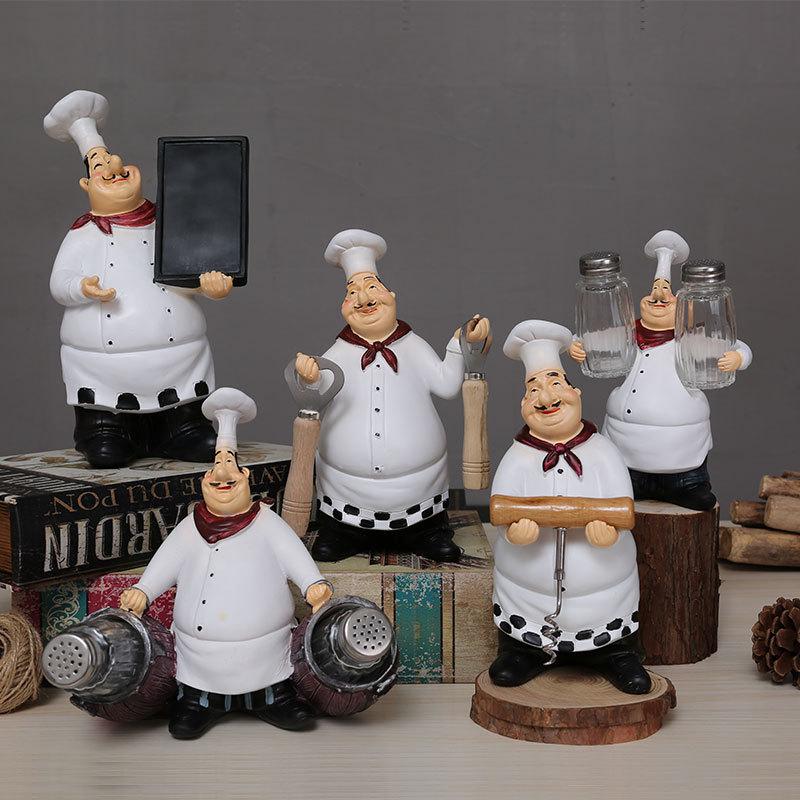 Creative Resin Chef Figurine for Home, Restaurant, or Cafe Decor