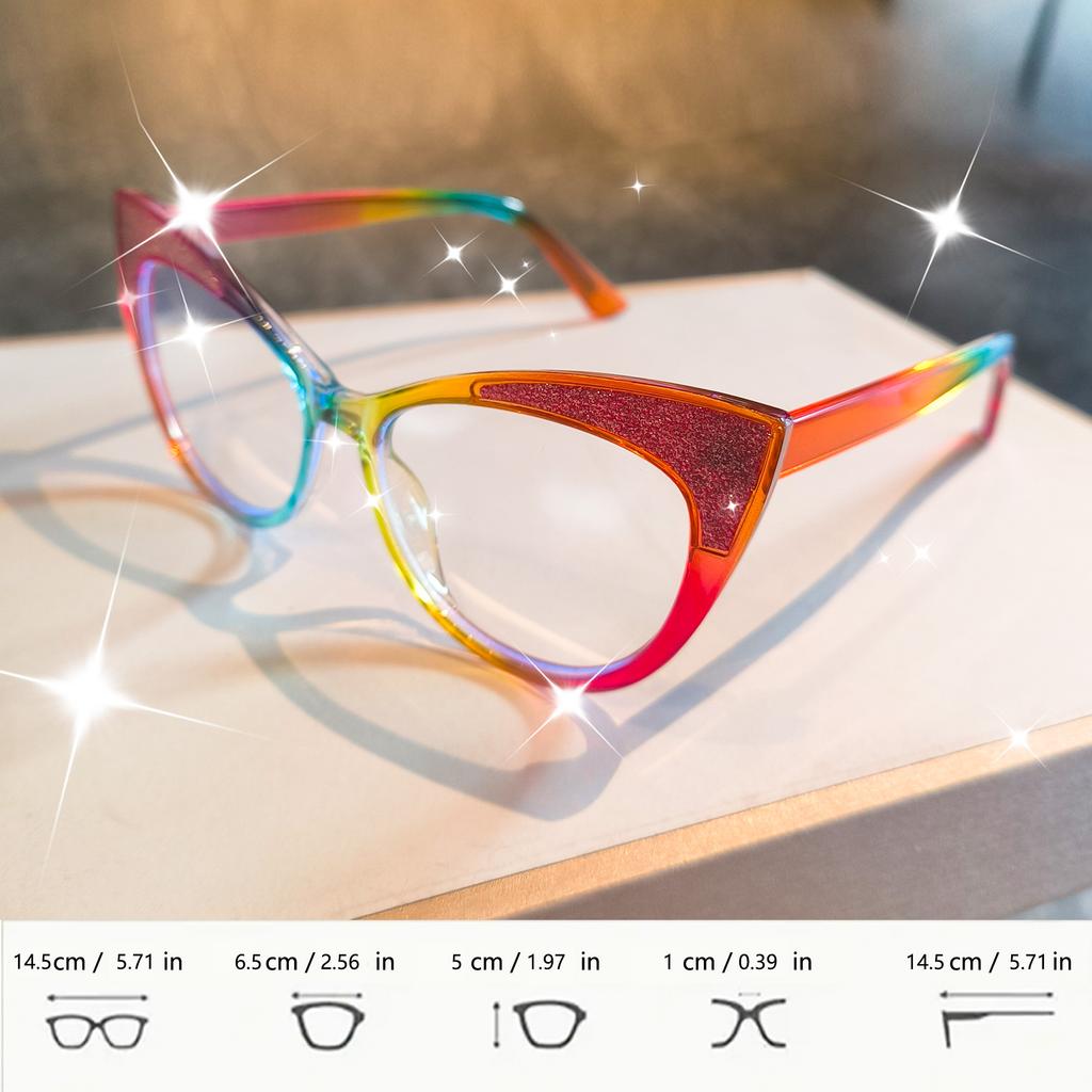Trendy Cat Eye Glasses Frame, Suitable for Office, Web, Mobile Phone, TV Use, Perfect Gifts for Everyday Stylish Accessories