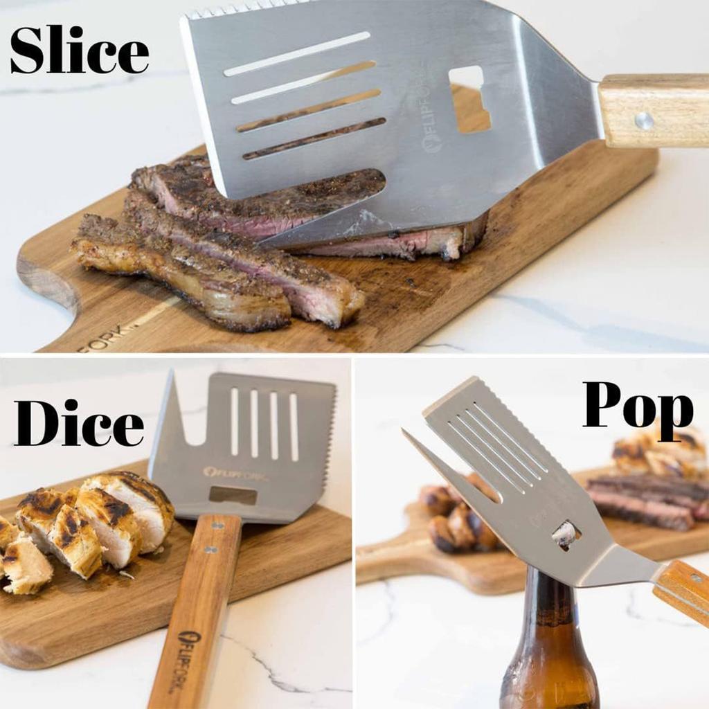 5-in-1 Grillspatel mit Messer, Gabel, Flaschenöffner und Wender, BBQ-Werkzeuge. Ein Grillzubehör-Set für Outdoor-Grills. 18 Zoll BBQ-Schaufel
