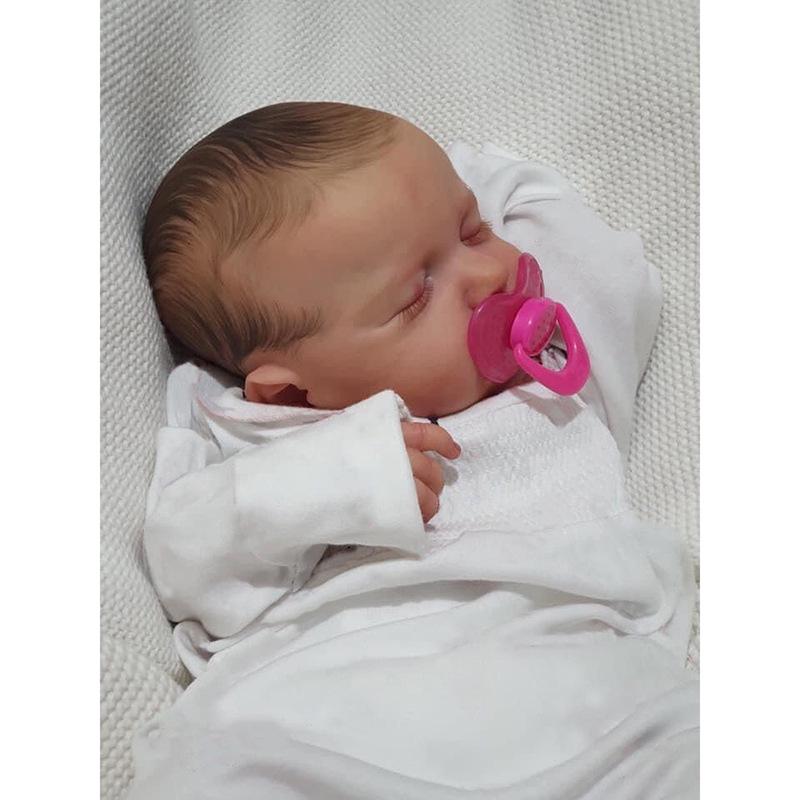 20-inch Handcrafted Reborn Baby Doll, Washable with Changeable Clothes, Soft Silicone