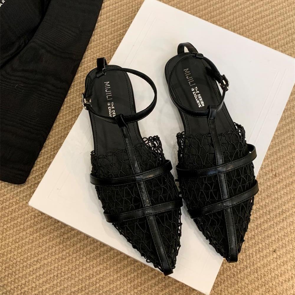 

Fashion Bailamos Summer New Women Sandals Fashion Mesh Ladies Elegant Sandals Soft Beach Slides Flat Heel Dress Shoes Mujer 39