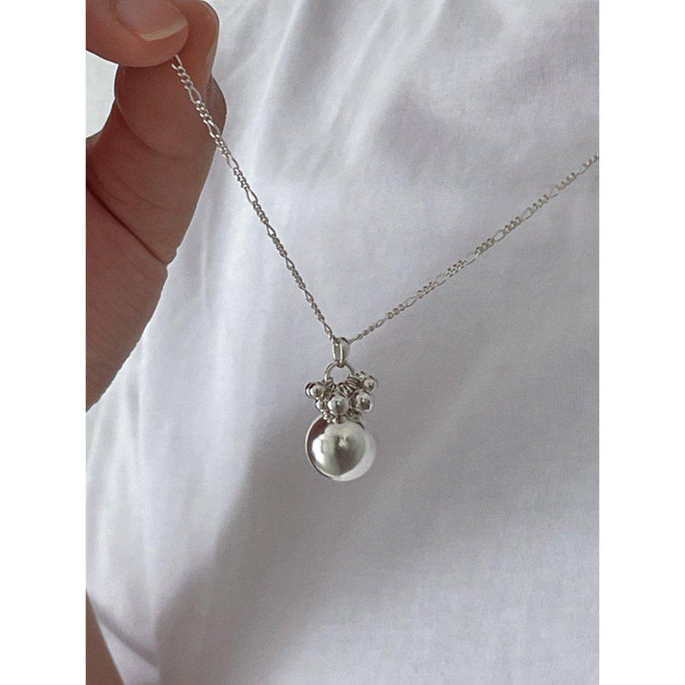 Silver Ball Long Necklace_Mvn63