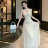 French Neck, Waist and Thin Seaside Vacation Dress, Sexy Halter, Pure Desire, Long and Advanced Waist Pinching Skirt
