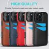Luxury High-end Leather Case for iPhone 16 Pro Max 16E 15 Plus 14 Pro 13 12 11 XS XR X 7 8 Card Slot Holder Mobile Phone Cover