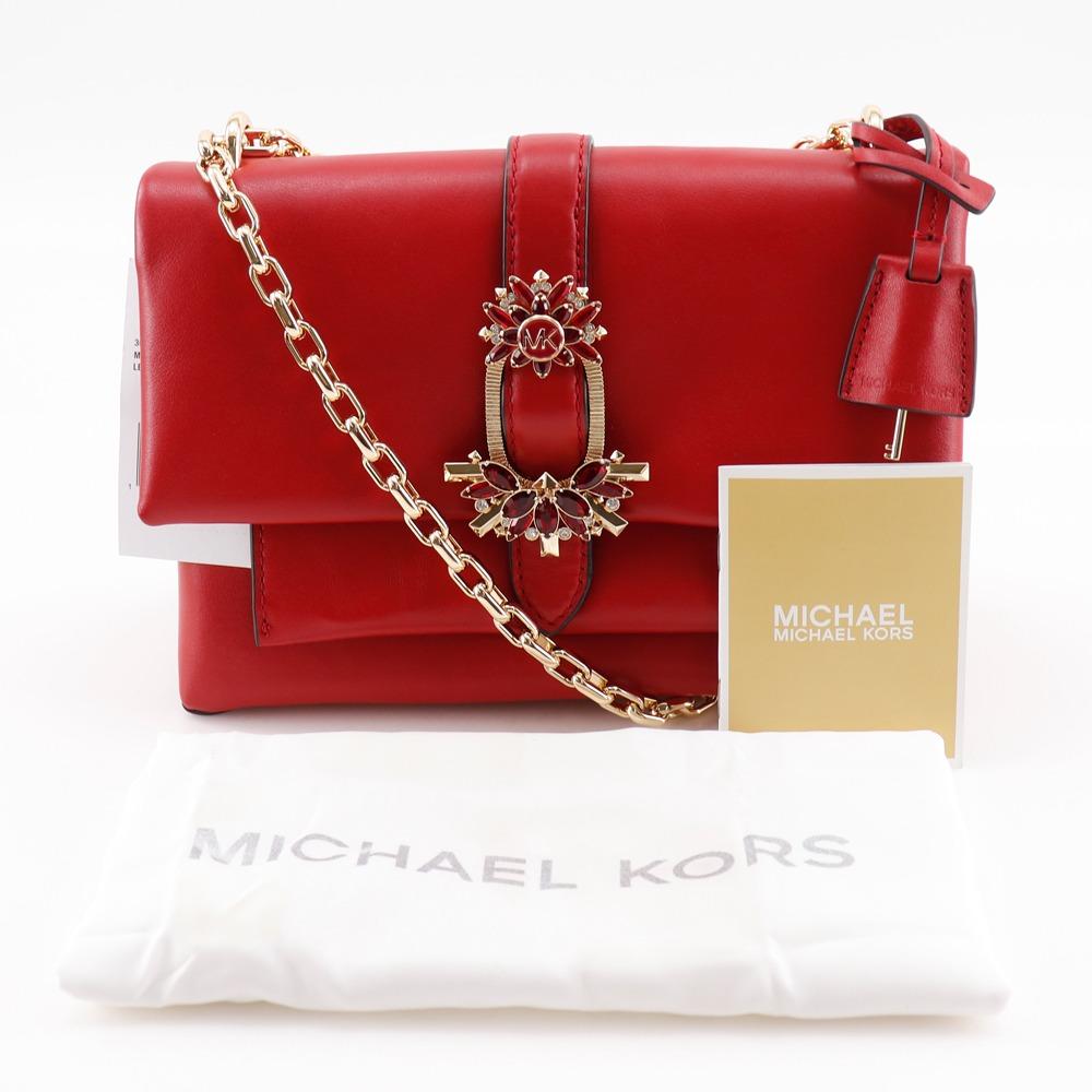 Michael Kors ChainShoulder Shoulder Bag CECE Red Leather Women Used